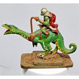 Ogre Warrior Riding On Dinosaur Figurine On Stone Slate Game Piece